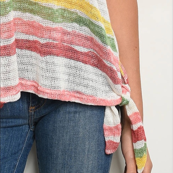 💕 Multi-color Stripes Knitted Top - Picture 6 of 6